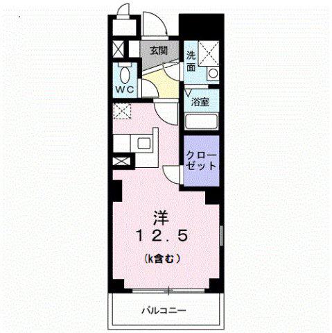 プライド(ワンルーム/6階)の間取り写真