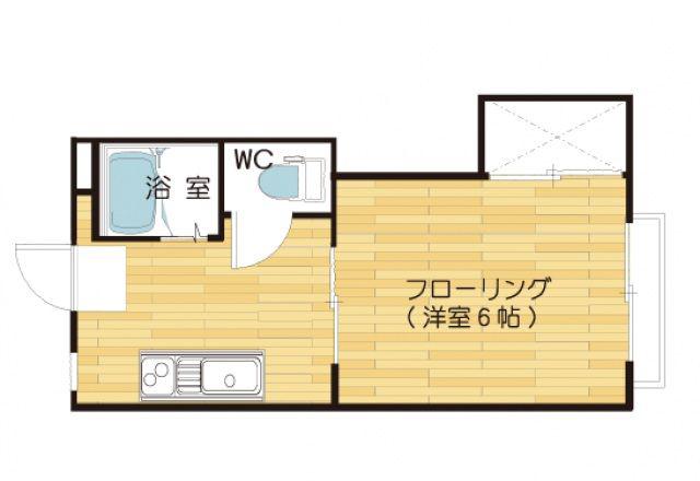 カレッジ浜(1K/1階)の間取り写真
