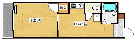 CASA&NODACO草津南(1DK/3階)の間取り写真