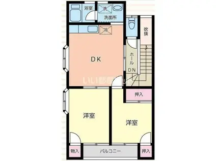 みつわ台パークハウス(2DK/2階)の間取り写真