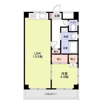 CASA小野寺(1LDK/4階)の間取り写真