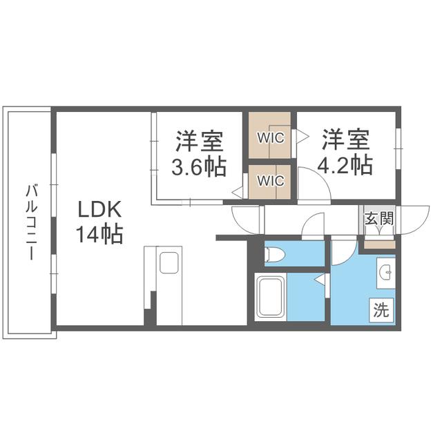 レトワール今川(2LDK/5階)の間取り写真