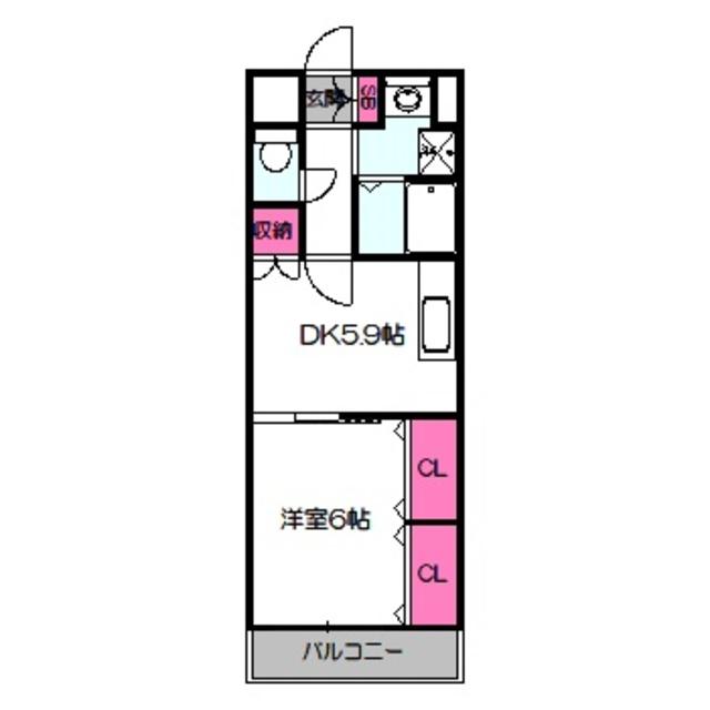 サニーパレス横堤(1DK/3階)の間取り写真