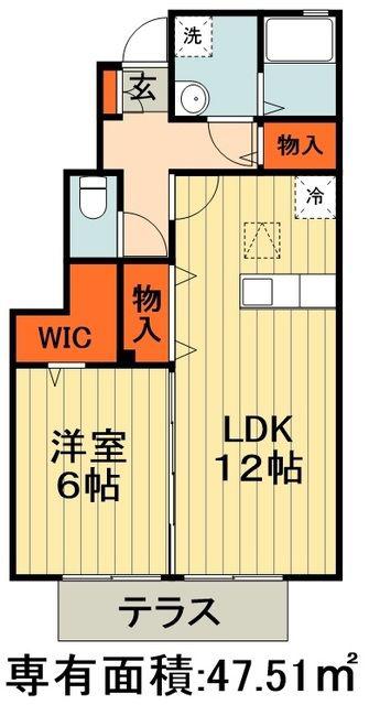 ルミエールⅡ(1LDK/1階)の間取り写真