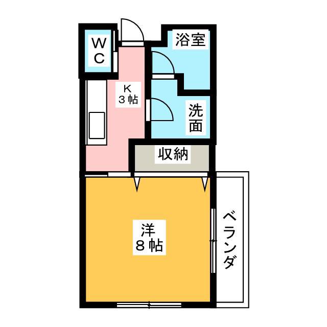 パストラーレM・R(1K/1階)の間取り写真