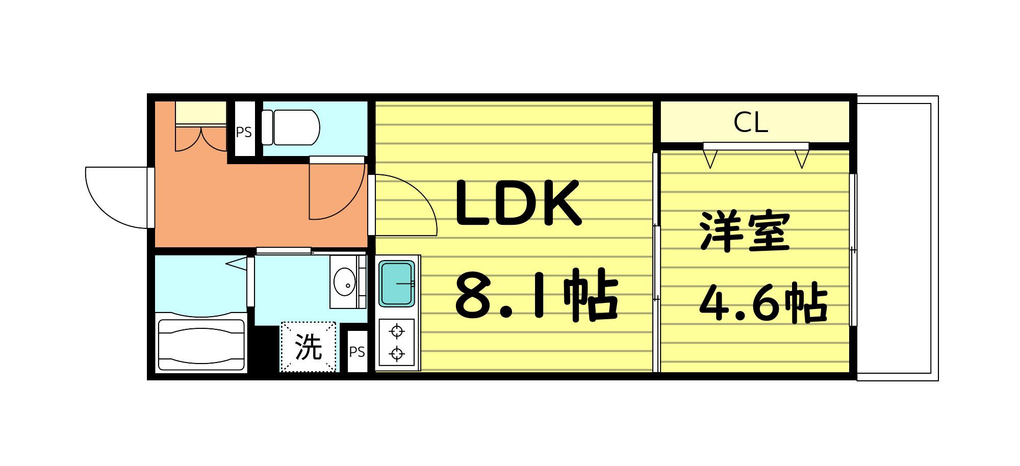 SOAR MORINOMIYA(1LDK/1階)の間取り写真