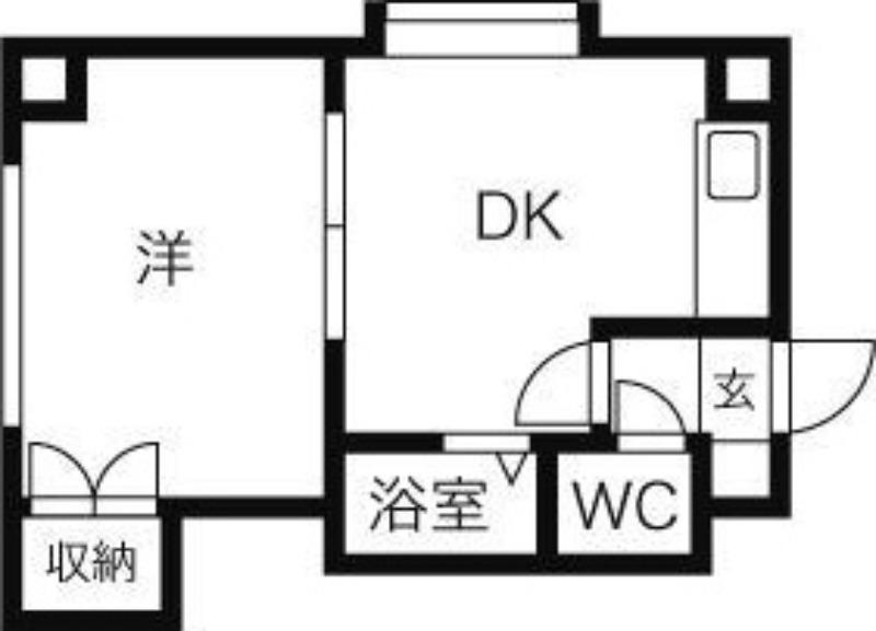 ダイアナ麻生マンション(1DK/4階)の間取り写真