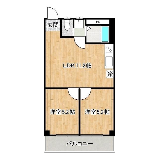 COZY中田(2LDK/1階)の間取り写真
