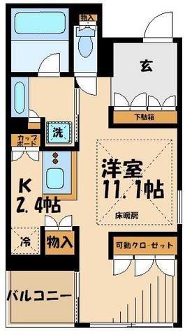 ガーデニエール砧 ウエスト(ワンルーム/2階)の間取り写真