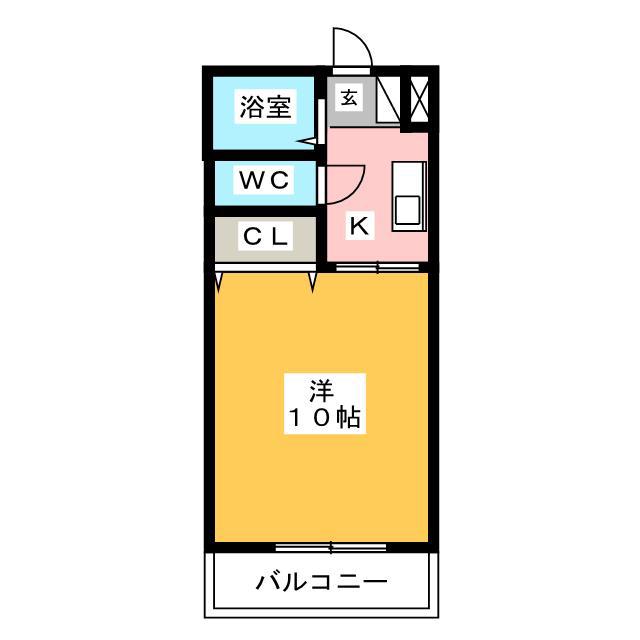 CUSTOM中島(1K/2階)の間取り写真
