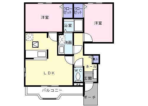 ネオ グレース(2LDK/1階)の間取り写真