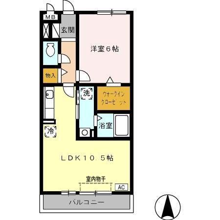 グランパレス如意(1LDK/2階)の間取り写真