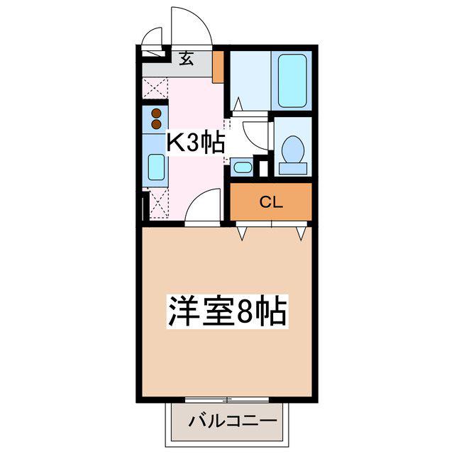 スクエアガーデンKAMAKURA A棟(1K/2階)の間取り写真