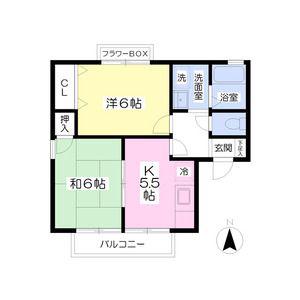 セジュール弐番館(2K/2階)の間取り写真