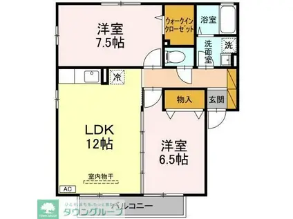 ベルデ藤原(2LDK/2階)の間取り写真