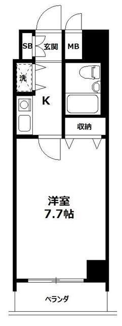 マリーヌ伊勢佐木(1K/5階)の間取り写真