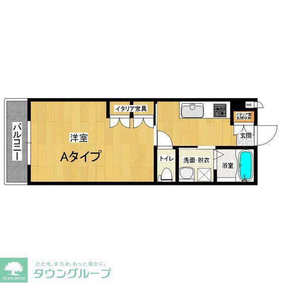 グラシアス(1K/2階)の間取り写真