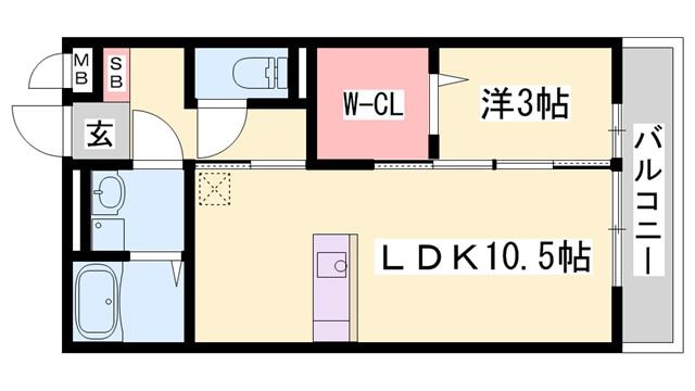 アバンセ121(1LDK/1階)の間取り写真