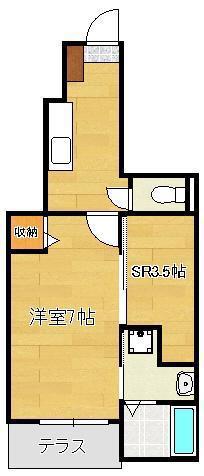 ONE LOVE(1SK/1階)の間取り写真