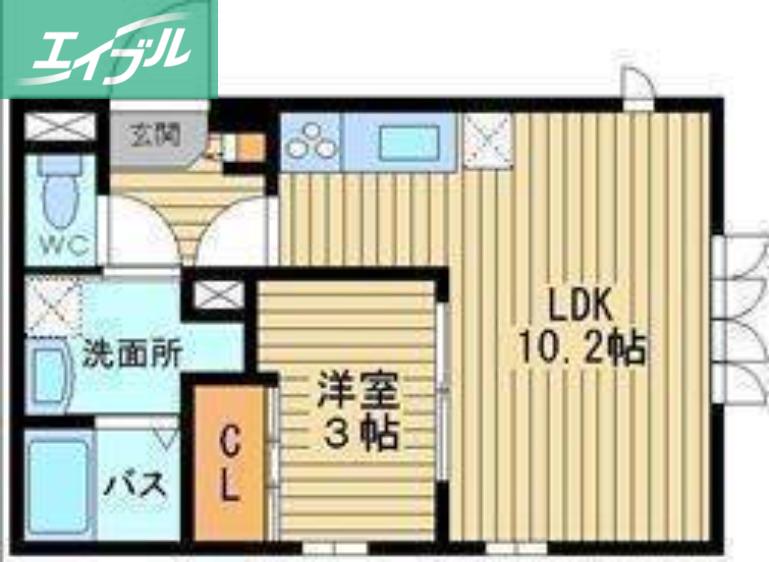 ドミール青江(1LDK/2階)の間取り写真