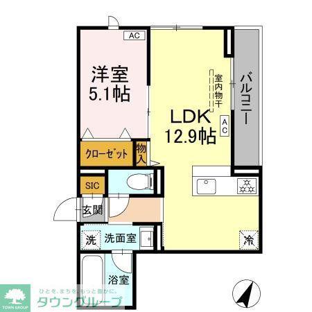 エスペリア新百合ヶ丘(1LDK/3階)の間取り写真