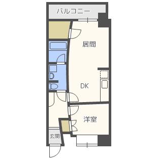 URBAN FLATS中之島(1LDK/3階)の間取り写真