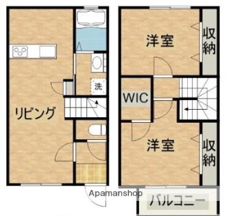 アテレーゼ下北方B棟(2LDK/1階)の間取り写真