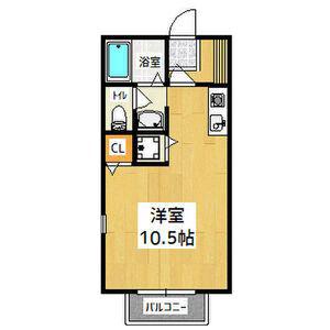 さくらハイツ III(ワンルーム/1階)の間取り写真