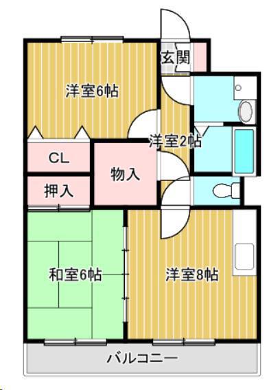 ヴェルフィーユ(2LDK/1階)の間取り写真