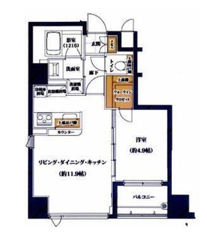 ソルフィエスタ新御徒町(1LDK/8階)の間取り写真