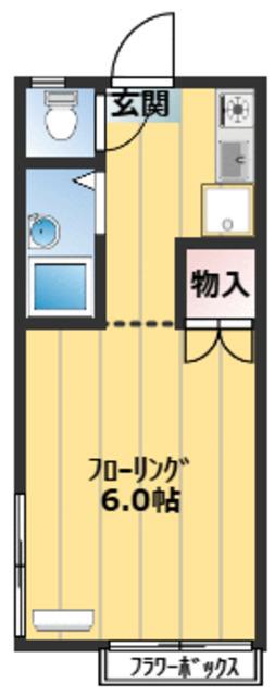 ルバンドベールII(1K/1階)の間取り写真