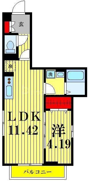 アンリジエール(1LDK/3階)の間取り写真