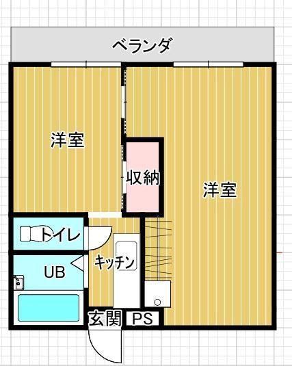 セントポーリア(2DK/3階)の間取り写真