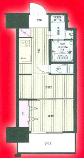 NO.122 ORIENTBLD(2K/3階)の間取り写真