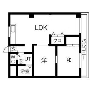 ハッピーコート三宅(2LDK/5階)の間取り写真