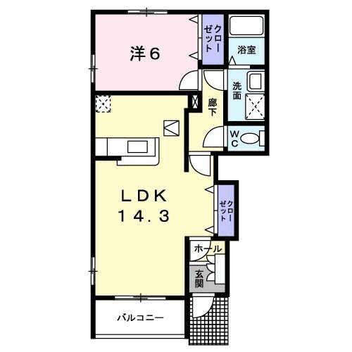 メルヴェイユ・サンレミ(1LDK/1階)の間取り写真