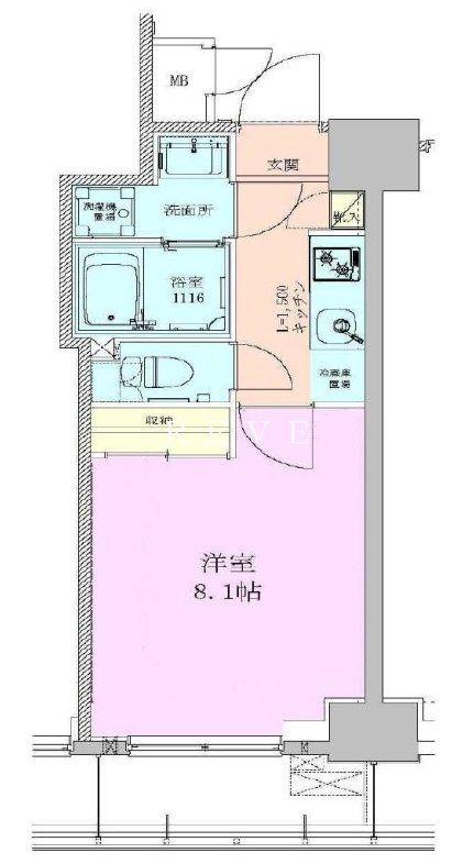 八丁堀レジデンス壱番館(1K/10階)の間取り写真