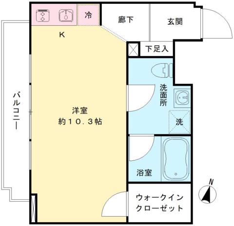 COURT23(ワンルーム/3階)の間取り写真