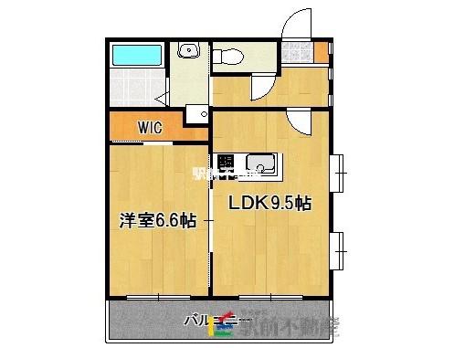 ラ・ヴェリテ(1LDK/2階)の間取り写真