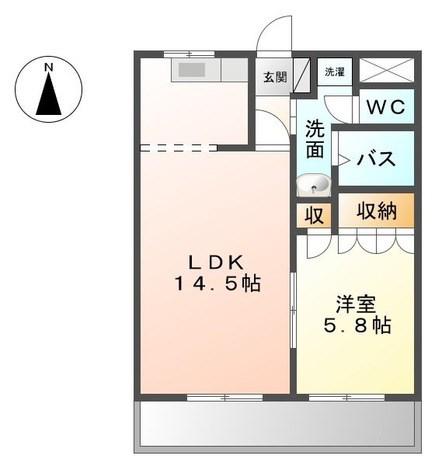 シトラス ユノス(1LDK/1階)の間取り写真