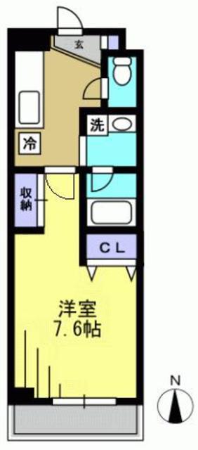 ビバス萩中(1K/3階)の間取り写真