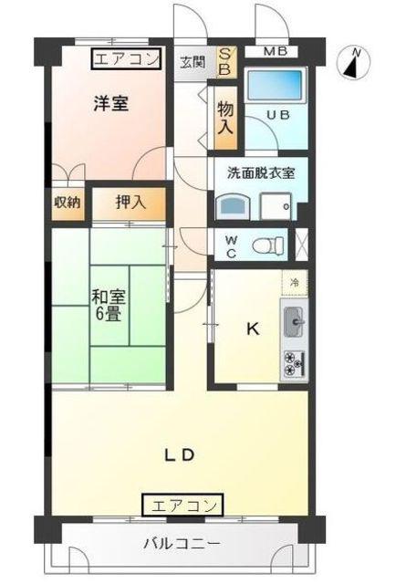 フロイデ目白(2LDK/3階)の間取り写真