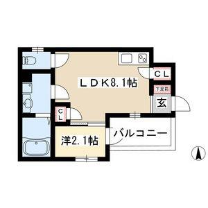 CACHETTE(1LDK/3階)の間取り写真