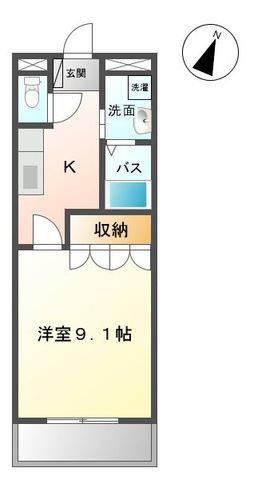 エスポアハイツM(1K/2階)の間取り写真