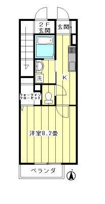 ル・ヴィラージュ要町2号館(1K/1階)の間取り写真