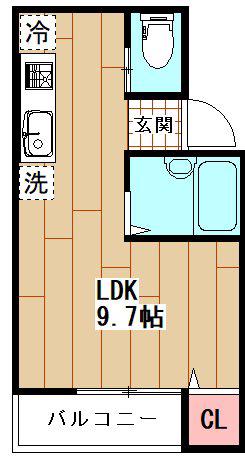 VILLAGE S.T(ワンルーム/2階)の間取り写真