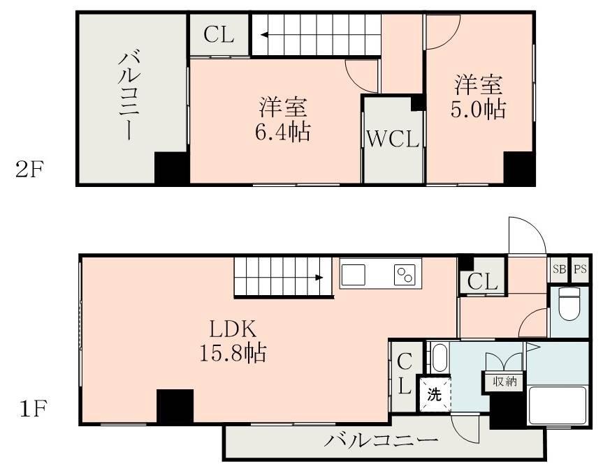 LANDMARK NISHIDAHONDORI(2LDK/8階)の間取り写真