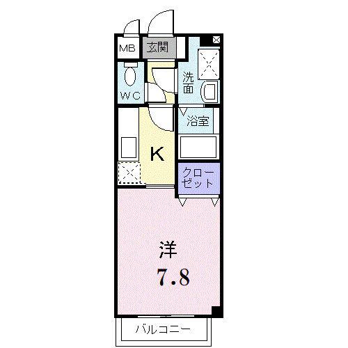 ツァール アインス(1K/1階)の間取り写真