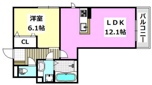 SOPHIA COURT桜町(1LDK/2階)の間取り写真