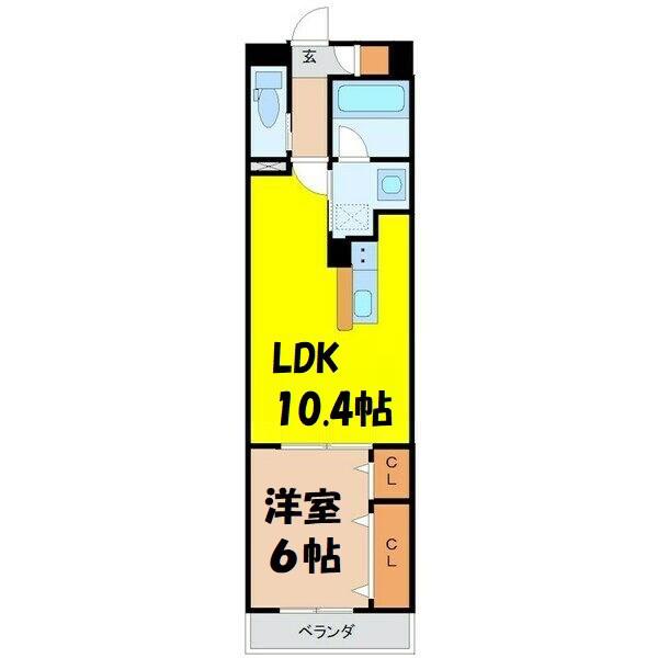 STANZA神村(1LDK/3階)の間取り写真